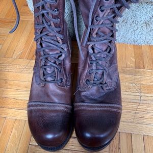 Combat Brown Leather Boots